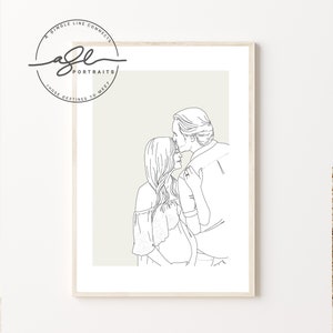 CUSTOM MATERNITY PORTRAIT - handrawn pregnancy portrait from photo - pregnancy announcement -unique  baby shower gift - custom illustration