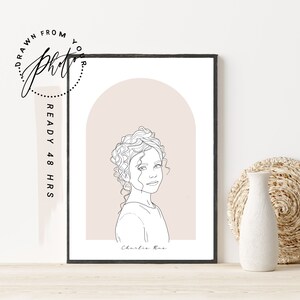 CUSTOM LINE DRAWING _ Custom children  portrait drawing from photo _ Digital portrait in 48 hours-