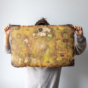 World of Warcraft, kaart, wereldkaart, canvas, boekrol, muurkunst, tafelblad, cadeau, WOTLK, Wrath of the LichKing, Azeroth, UV-print
