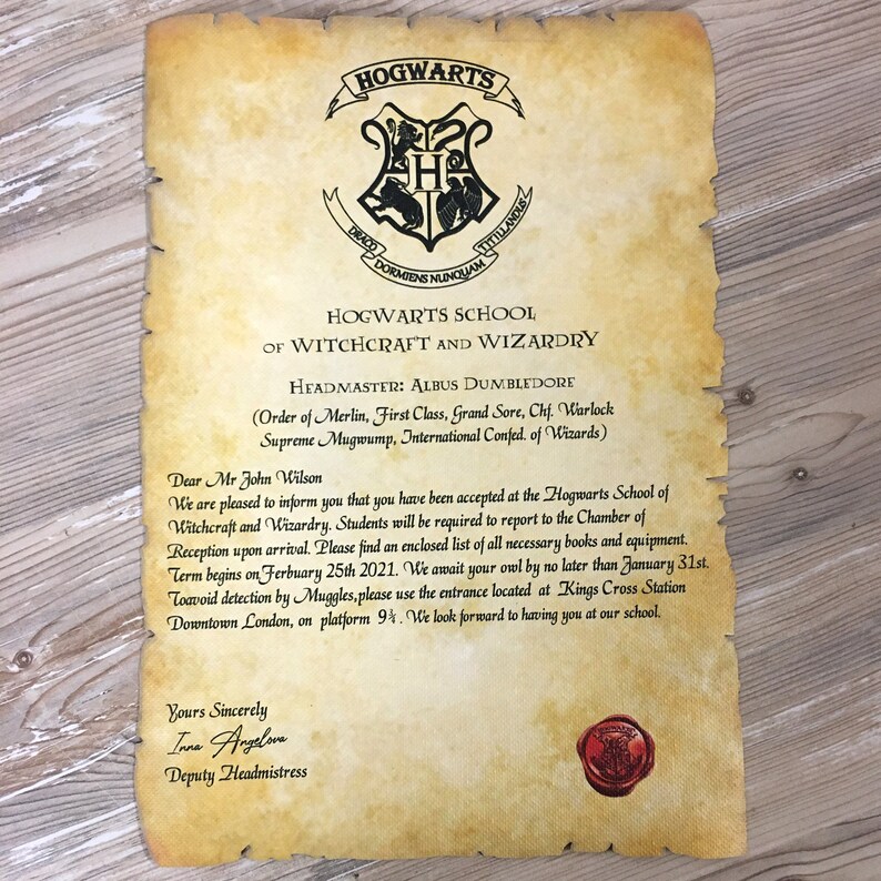modèle lettre harry potter