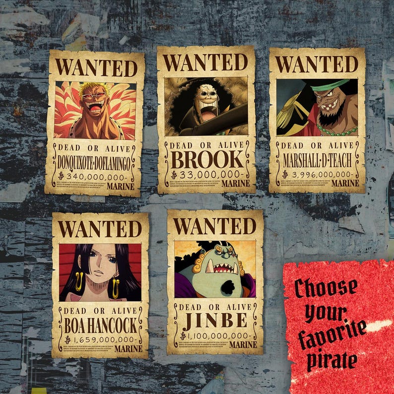 Anime One Piece Wanted Poster: FanArt Canvas Scroll (12x18in) image 4