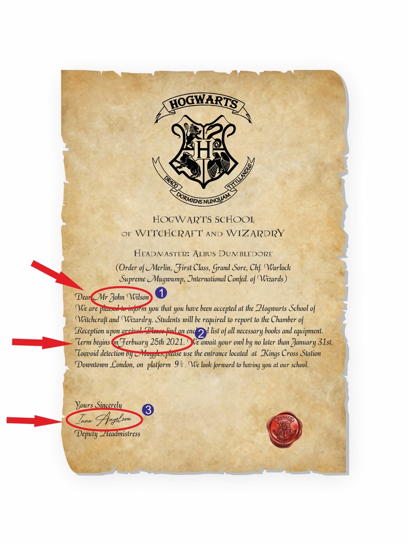 harry potter lettre poudlard