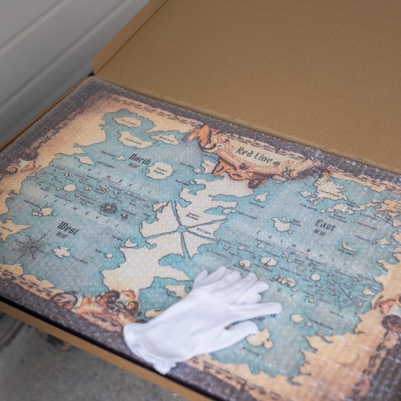 One Piece World Cloth Map Scroll - Inspired by One Piece - Geekify Inc