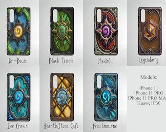 Hearthstone, Card Back Case, iPhone 11, iPhone 11 PRO, iPhone 11 PRO MAX, Huawei P30, Black color, Video Game