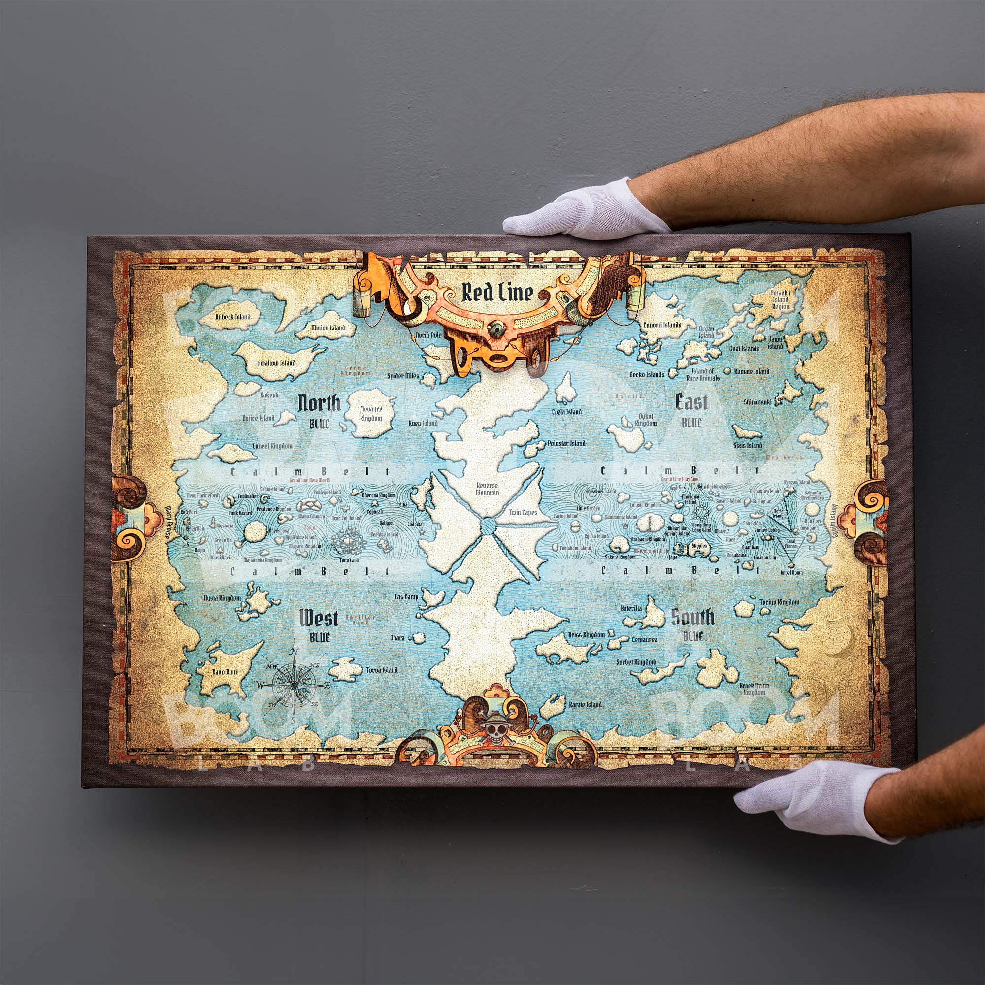 Anime One Piece World Map, Canvas Map, World Map, Canvas Scroll