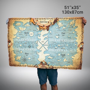 Anime One Piece World Map, Canvas Map, World Map, Canvas Scroll, TableTop Gift, Anime Gift, Wall Art, Canvas Gift, Anime Fans, FanArt image 5