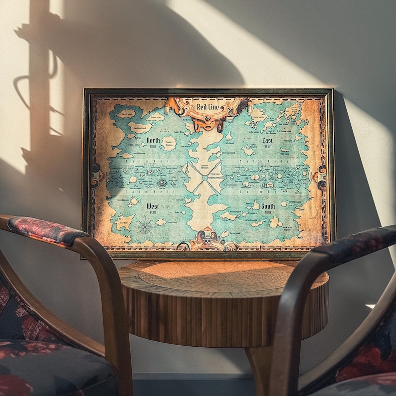 Carte du monde en une pièce, carte du monde, carte du monde, toile parchemin, cadeau de table, cadeau anime, art mural, cadeau toile, fans de dessins animés, fanart image 6