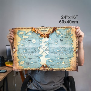 Carte du monde en une pièce, carte du monde, carte du monde, toile parchemin, cadeau de table, cadeau anime, art mural, cadeau toile, fans de dessins animés, fanart image 2
