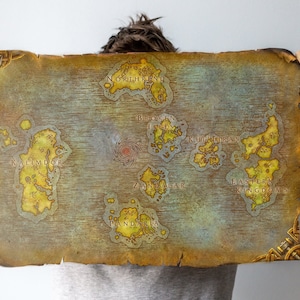 World of Warcraft, Map, Weltkarte, Leinwand, Schriftrolle, WallArt, TableTop, Geschenk, Schlacht um Azeroth, Azeroth, UV Druck