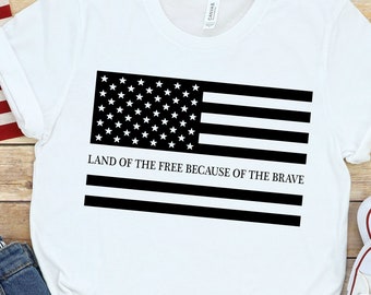Land of The Free Because of The Brave American Flag Fourth of July SVG & PNG/ Cut File Instant Download Sublimation 4th of July