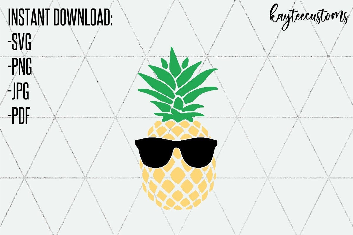 Pineapple Wearing Sunglasses SVG/ Pineapple Clipart /Pineapple Etsy