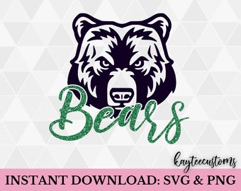 Bears SVG / School Mascot SVG & PNG Sublimation/ Cut File Instant Download / Go Bears svg/ School Pride / Svg for Cricut