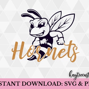Hornets SVG / School Mascot SVG & PNG Sublimation/ Cut File Instant Download / Go Hornets svg/ School Pride / Svg for Cricut