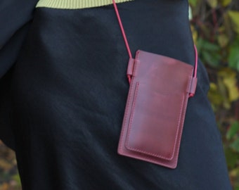 Leather Phone Bag: Slim Crossbody Cell Phone Pouch Custom