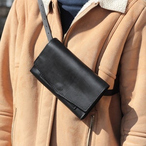 Leather Fanny Pack: Minimalist Belt Bag, Crossbody Waist Pouch