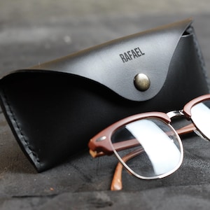 Étui à lunettes en cuir mince personnalisé pour lunettes de vue Étui souple personnalisé pour lunettes cadeau fête des pères personnalisé sac à main en cuir lunettes de soleil
