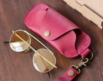 Leather Glasses Case,Pink Glasses Case,Leather Glasses Box,Glasses Case,Gift Glasses Case,Eyeglass Case,Soft Glasses Case,Slim Glasses Case