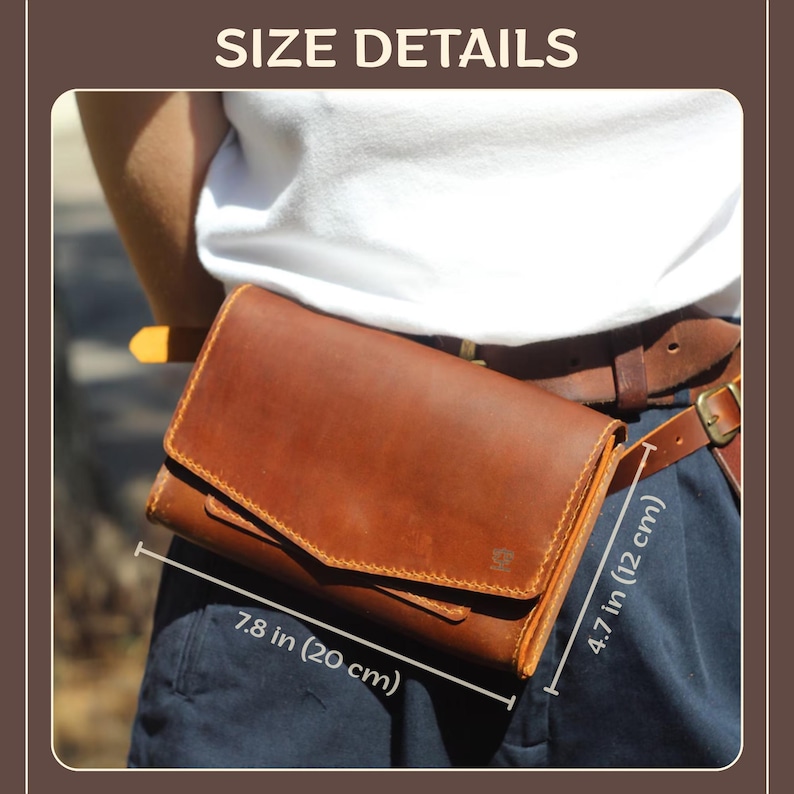 Black Leather Belt Bag: Handmade Minimalist Fanny Pack Wallet image 3