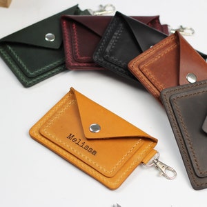 Keychain Wallet, Leather Keychain Card Holder, Personalised Keyring Wallet, Wallet Keychain, Leather Coin Purse, Card Holder Keychain image 5