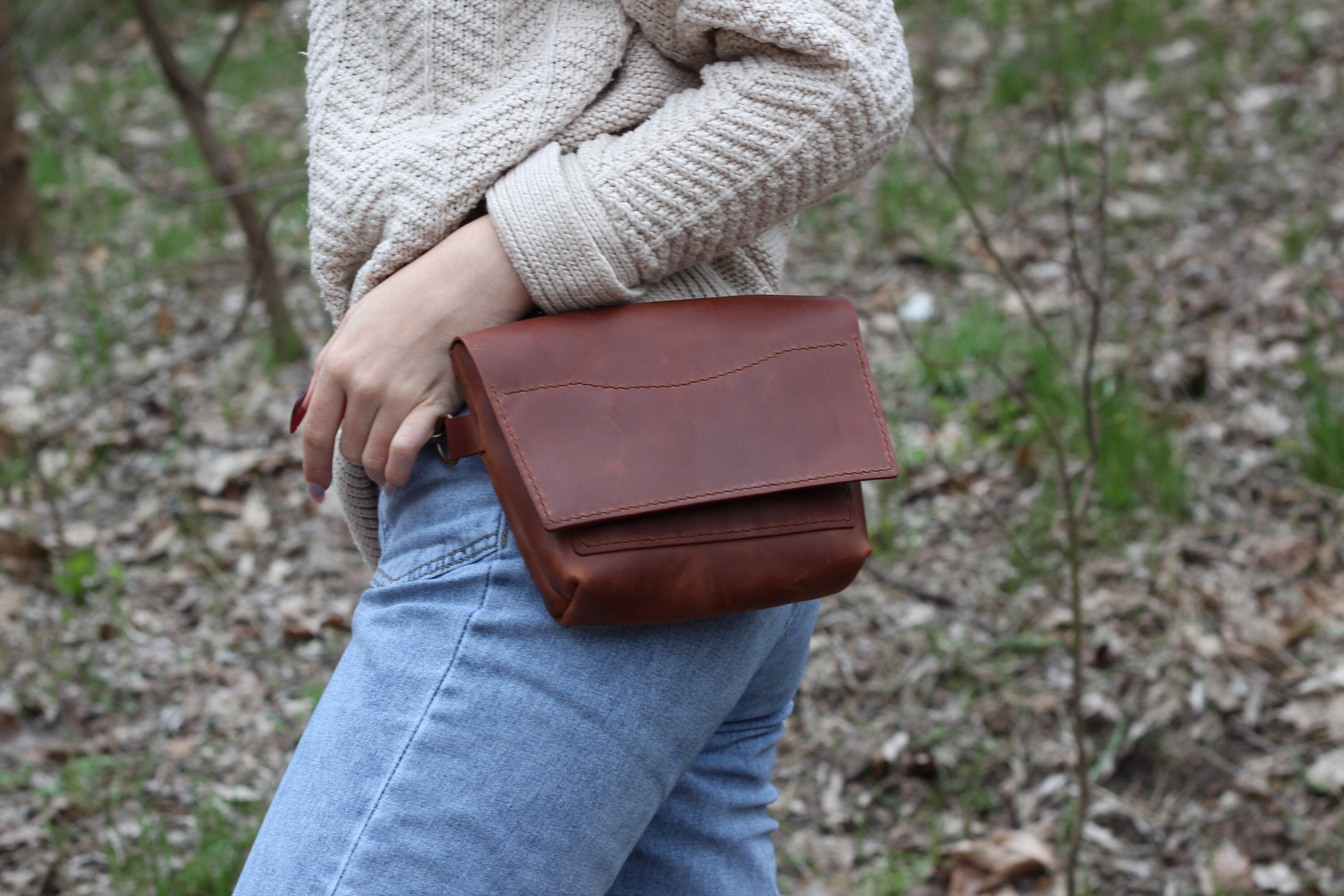 Crossbody Women Bag Leather Waist Bag Leather Personalized Etsy