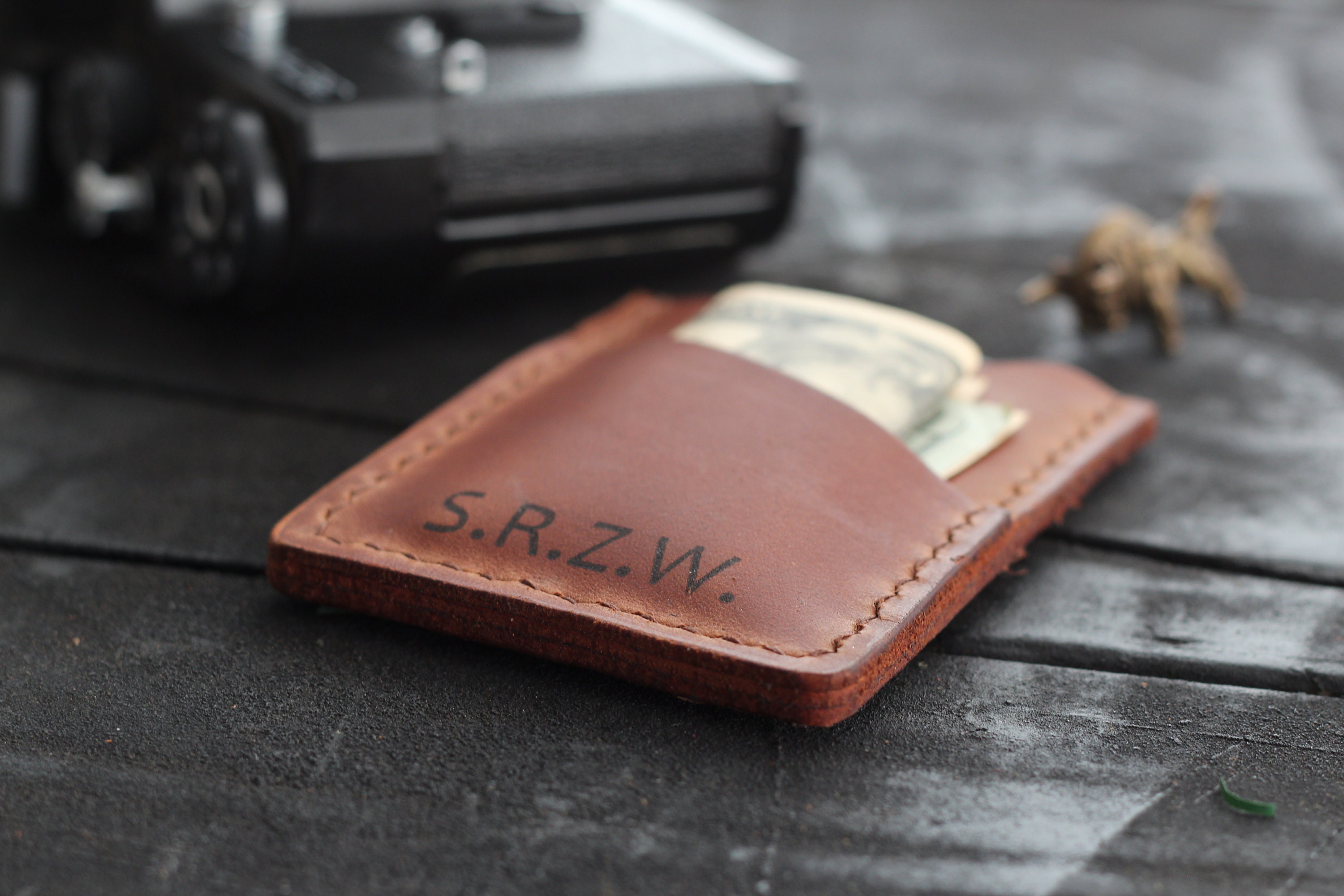 Minimalist Card Sleeve Leather Card Sleeve Slim Wallet Etsy