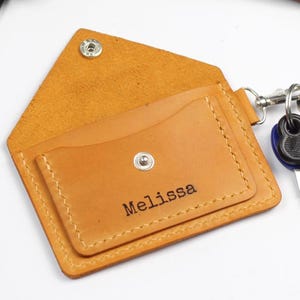 Schlüsselanhänger Brieftasche Leder Gelb Schlüsselhalter Personalisierte Schlüsselbund Brieftasche mit Schlüsselanhänger Leder Geldbörse Kartenhalter Benutzerdefinierte Schlüsselbund Brieftasche
