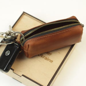 Leather Keychain Wallet Zipper Pouch Key Holder Custom Keychain Organizer Coin Pouch Leather Small Purse Christmas Gift Personalized Wallet