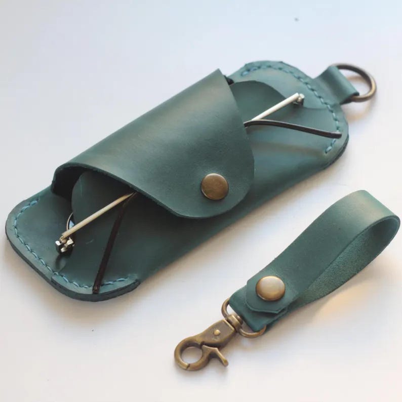 Handmade Leather Glasses Case: Slim Eyeglasses Holder image 1