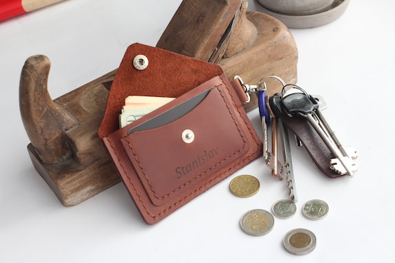 Keychain Wallet Leather Keychain Card Holder Personalised Keyring Wallet Wallet Keychain Leather Coin Purse Card Holder Keychain