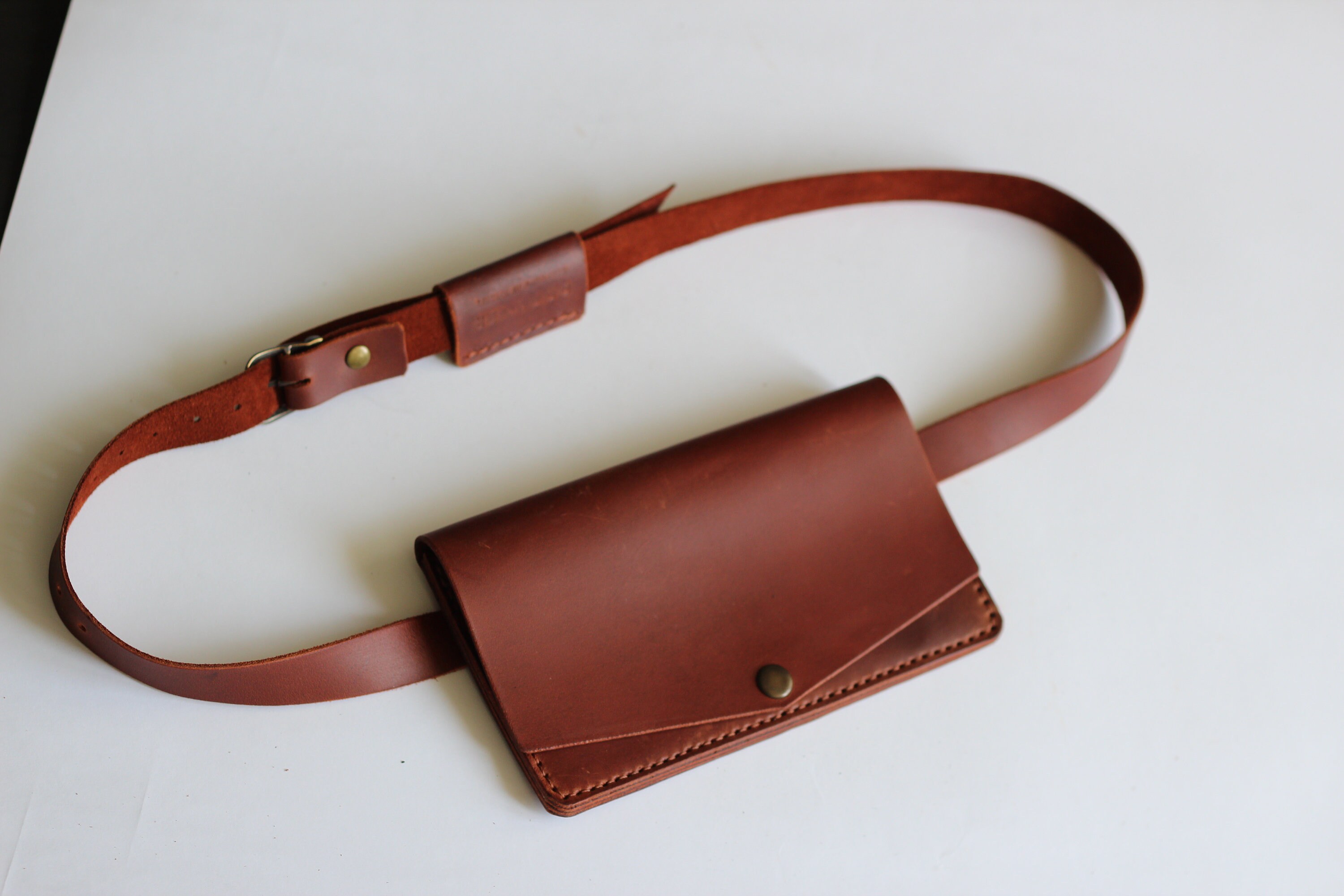 Belt bag leather brown leather waist bag leather waist pack Etsy