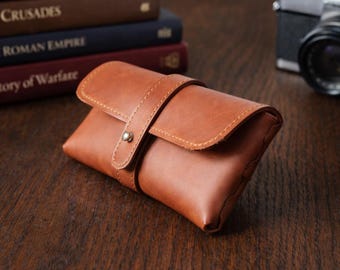 Custodia per occhiali in pelle: porta occhiali da sole sottile, astuccio unisex personalizzato per occhiali da vista.