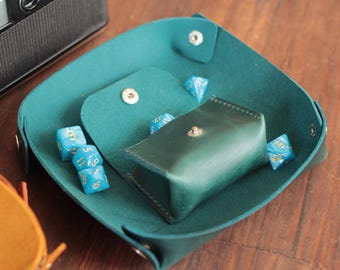Vassoio per dadi in pelle personalizzato unico - regalo per gli amanti