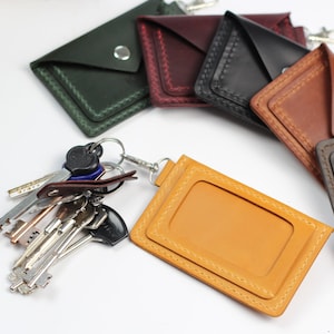 Keychain Wallet, Leather Keychain Card Holder, Personalised Keyring Wallet, Wallet Keychain, Leather Coin Purse, Card Holder Keychain image 4