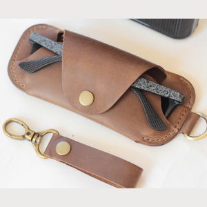 Personalized Leather Glasses Case: Handmade Travel Eyewear Holder