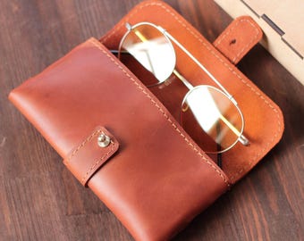 Étui à lunettes en cuir : étui à lunettes mince, étui à lunettes de soleil personnalisé pour femme