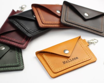 Keychain Wallet, Leather Keychain Card Holder, Personalised Keyring Wallet, Wallet Keychain, Leather Coin Purse, Card Holder Keychain