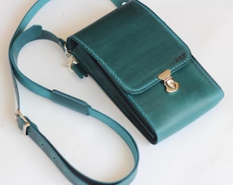 Leather Crossbody Phone Bag: Slim Cell Phone Purse, Women's Gift