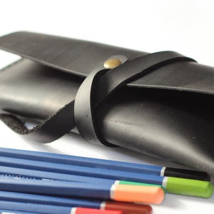 Personalized Leather Pencil Case,  Pen Case Roll, Pencil Roll, Pencil Case, Leather Pen Case, Black Pencil Case, Brown Pen Case