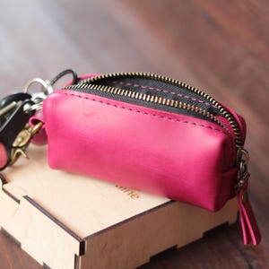 Schlüsselbund Brieftasche Benutzerdefinierte Leder Muttertag Geschenk für Sie oder Ihn Schlüsselhalter schlanke Geldbörse Schlüsselanhänger Brieftasche Schlüsselring Fall kleine Tasche Reißverschluss