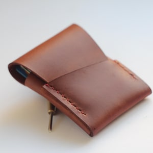 Brown Card Wallet Leather Money Clip Personalized Custom Christmas Gift Custom Leather Card Holder Wallet Minimalist Pouch Employee Gift