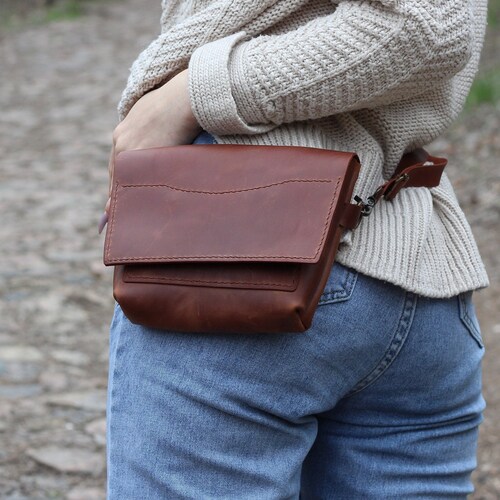 Leather Belt Bag Leather Fanny Pack Crossbody Bag Women Etsy