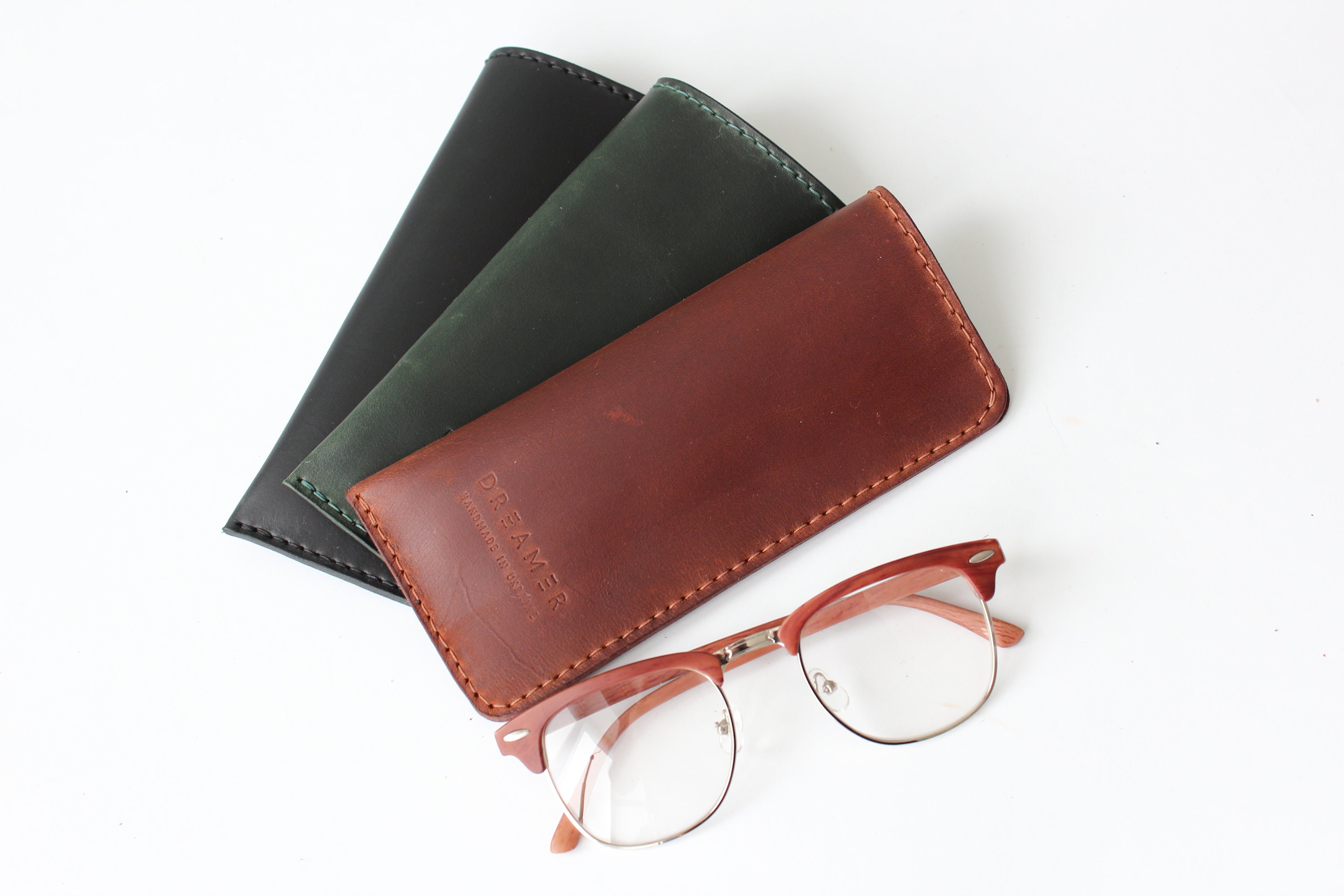 Leather glasses caseBrown Glasses caseLeather Glasses Etsy