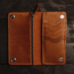 Long Leather Wallet Slim Minimalist Wallet for Men Tall Leather Purse Handmade Mens Long Wallet Leather Card Minimalist Stylish Gift for Him
