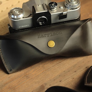 Personalized Leather Glasses Case: Slim Sunglasses Cover, Eyeglass Pouch
