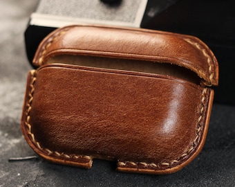 Funda de piel personalizada para AirPods: Funda de piel italiana con monograma