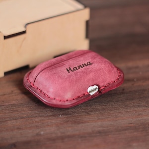 Leather AirPods Case Personalized Handmade Custom Engraved Cover Minimalist Gift for AirPods Pro 2 3