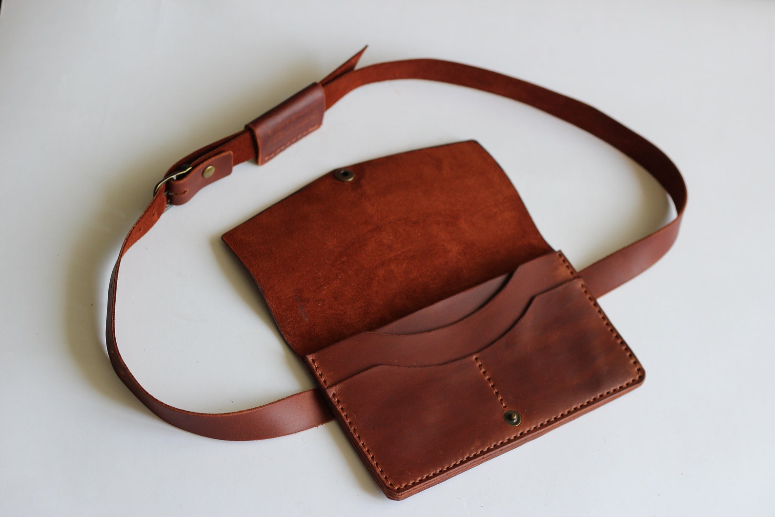 large leather belt bag