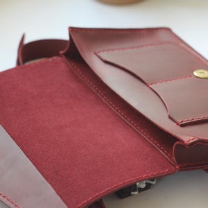 Black Leather Belt Bag: Handmade Minimalist Fanny Pack Wallet image 14