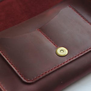 Black Leather Belt Bag: Handmade Minimalist Fanny Pack Wallet image 13