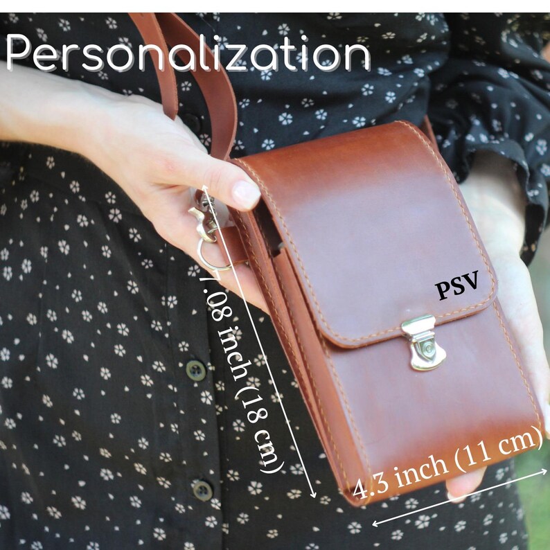 Leather Purse Green Phone Bag Slim Mobile Phone Shoulder Crossbody Bag